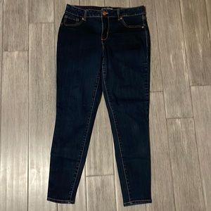 Maurice’s high-rise skinny blue jeans.